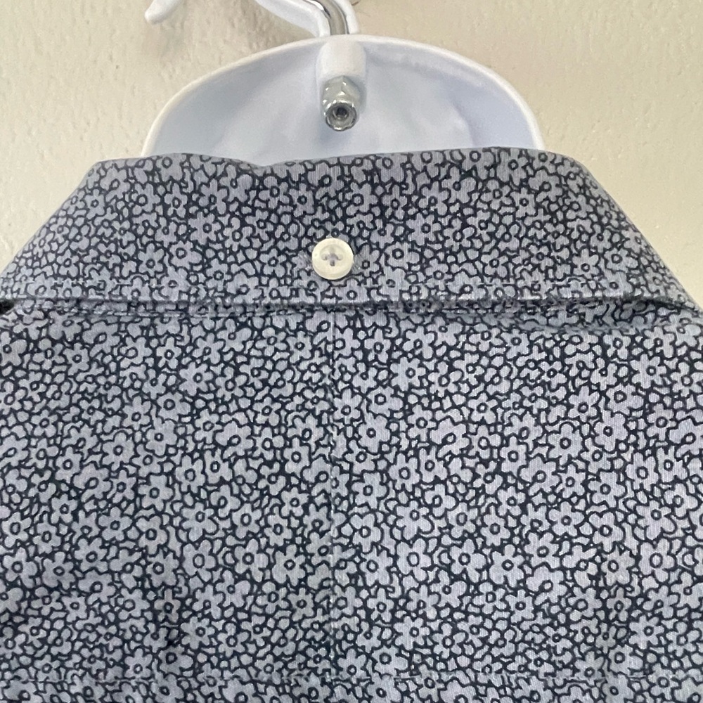 Original Penguin Blue Micro Print Button Up Shirt Slim Fit Long Sleeve Mens - Picture 6 of 13